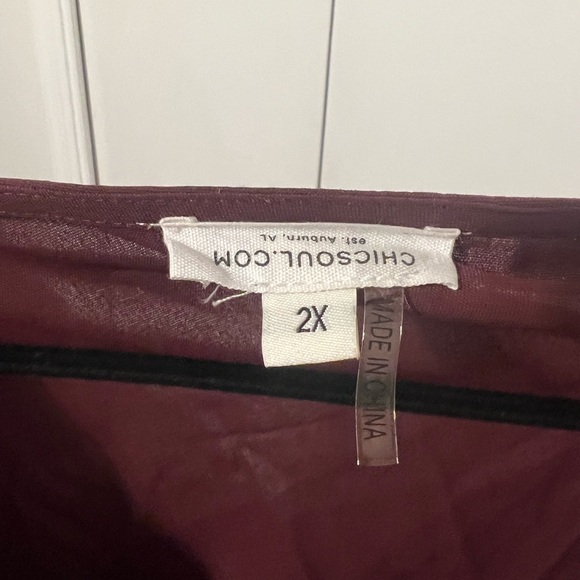 Chic Soul EUC Maroon Blouse - 2X - Picture 2 of 2